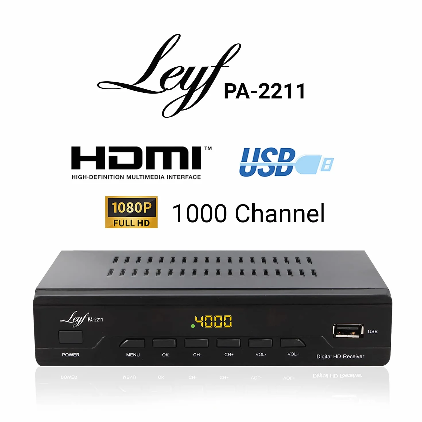 LEYF PA-2211 Kabel Receiver DVB-C Digitales Kabelfernsehen Full HD TV(DVB-C / C2, HDTV, DVB-T/T2, HD, SCART, USB) Kabelfernsehen für alle Kabelanbiete