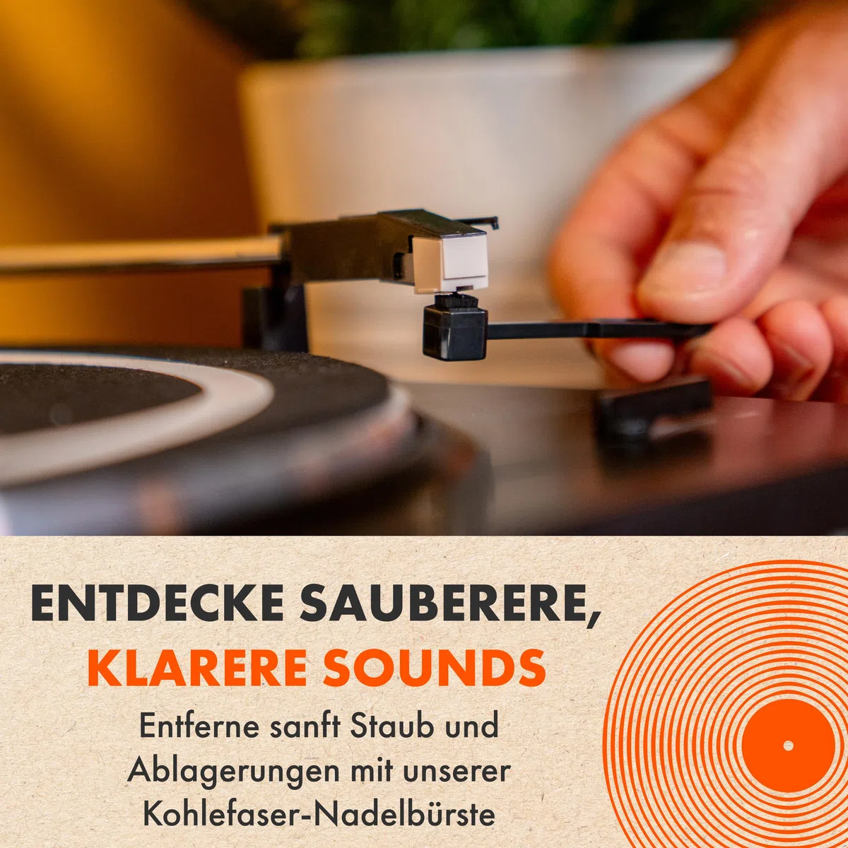 5-in-1 Vinyl Schallplatten LP Reinigungsset von SPINCARE | Mit Antistatischer Schallplattenbürste/Karbonfaser-Nadelbürste/Schallplatten Reinigung Lösung/Ständer zum Trocknen