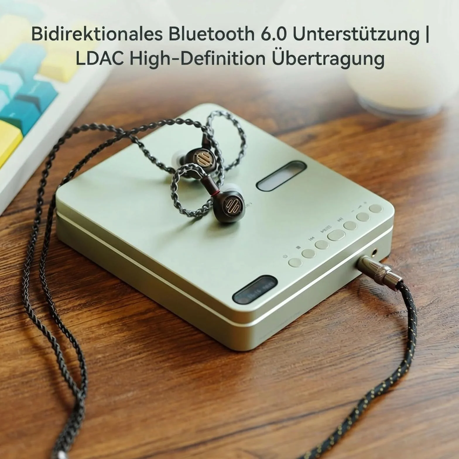 Shanling EC Play tragbarer CD Player|DAC CS43198|bidirektionales Bluetooth 6.0|3450-mAh 12 Stunden|3,5 mm+4,4 mm Kopfhörerausgang|3,5 mm koaxialer Digitalausgang|USB-DAC-Digitaleingang (Silver)