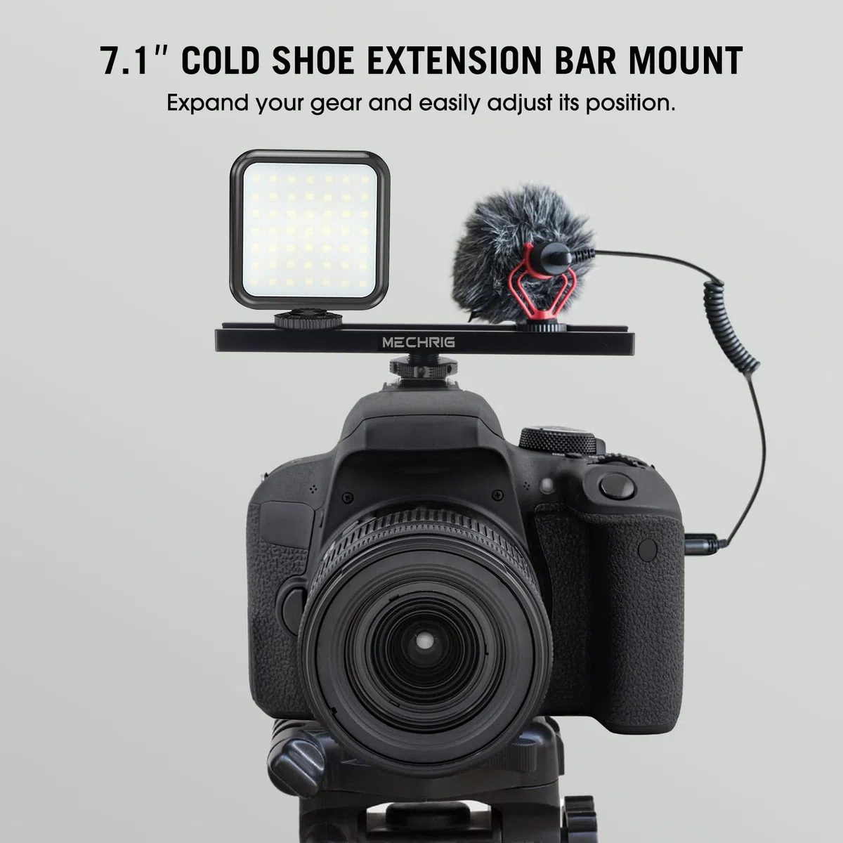 7-Zoll-Blitzschuhhalterung, Blitzschuh-Verlängerungsstange, Aluminium-Gleitschiene, Blitzschuhhalterung mit 1/4-Zoll- und 3/8-Zoll-Gewinde für DSLR-Kamera, LED-Videoleuchte, Mikrofonmonitor (62033)