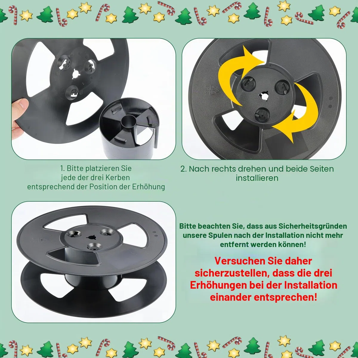4 Stück Lichterketten Aufwickler Set mit Tasche – Kabel Organizer für Weihnachtsbeleuchtung & Kabel – Aufbewahrung ohne Kabelsalat