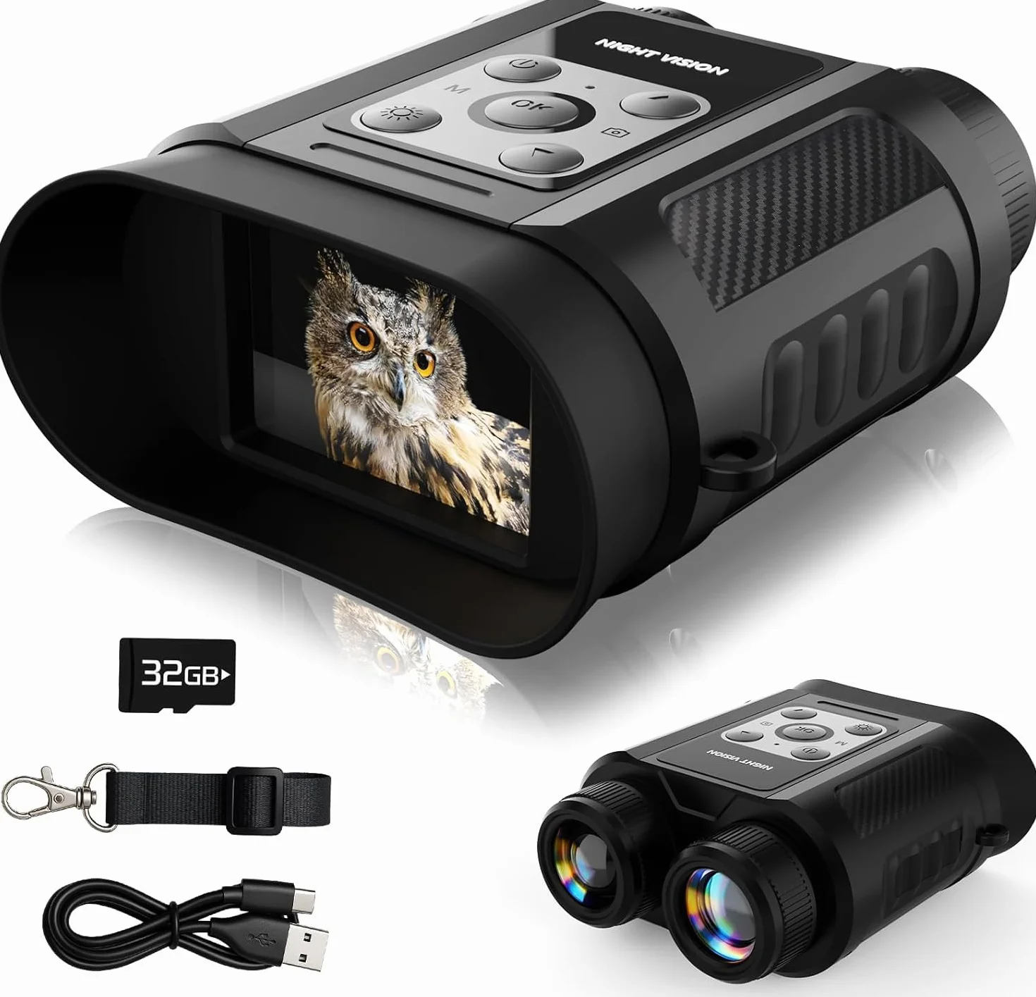 Nachtsichtgerät 4K 1000FT Sichtbereich 7-stufige IR 8X Digitalzoom 2,4'' HD Bildschirm für Outdoor-Jagd