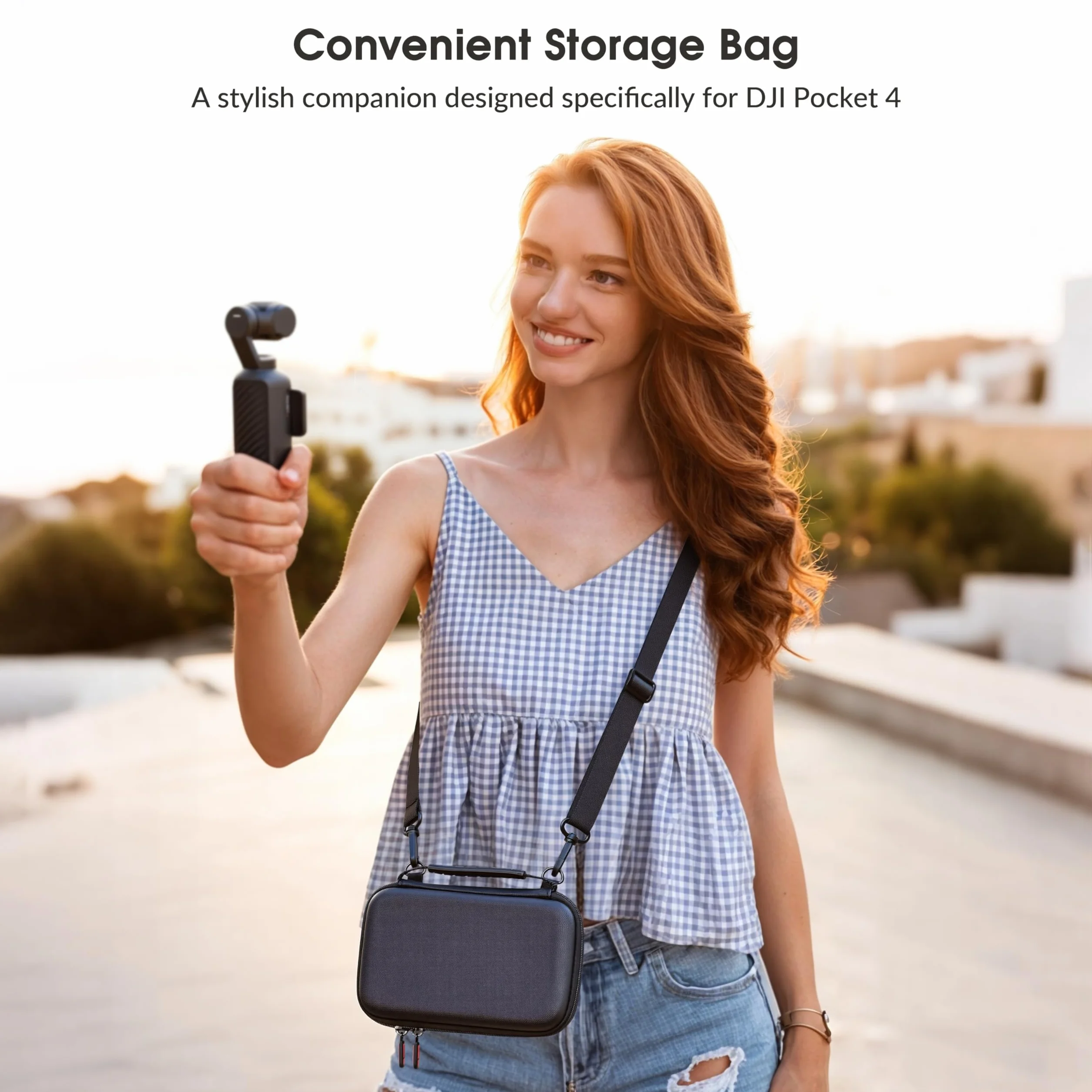STARTRC PHOTO Schutztasche für DJI Osmo Pocket 4 Kreativ Combo – PU Tragetasche mit Stoßschutz & Tragegriff, für Vlog Reise Outdoor