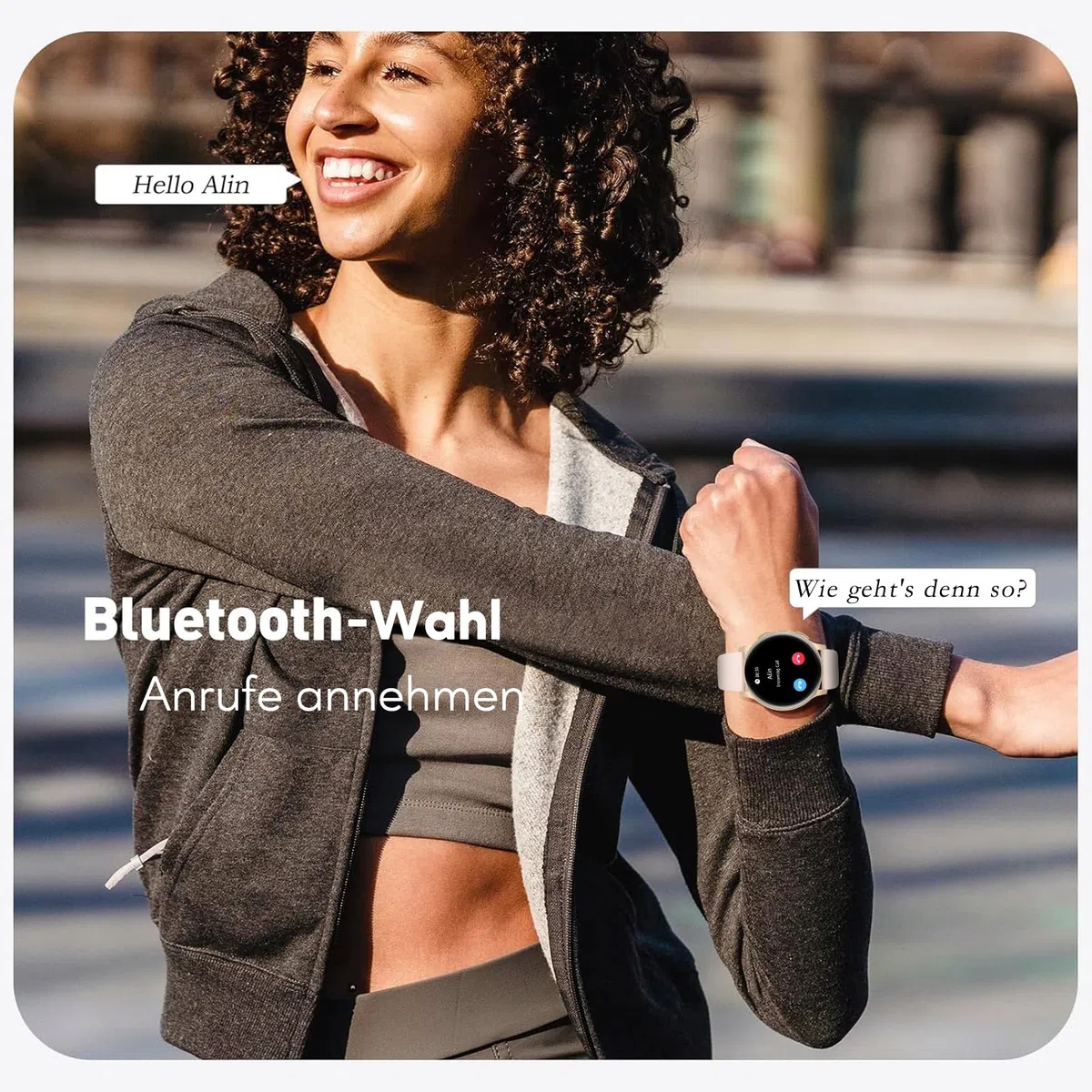 AcclaFit Smartwatch Damen Herren, 1.38 Zoll HD-Display Smart Watch mit Bluetooth Anrufe, Fitness Tracker mit Herzfrequenz SpO2 Schlafmonitor Schrittzähler, IP68 Wasserdicht Fitnessuhr für iOS Pink