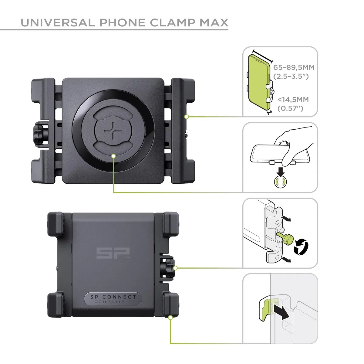 SP CONNECT Micro Stem Mount Pro Clamp | SPC+ | Handy Halterung für den fahrradlenker | Smartphone Halterung Fahrrad | handyhalter