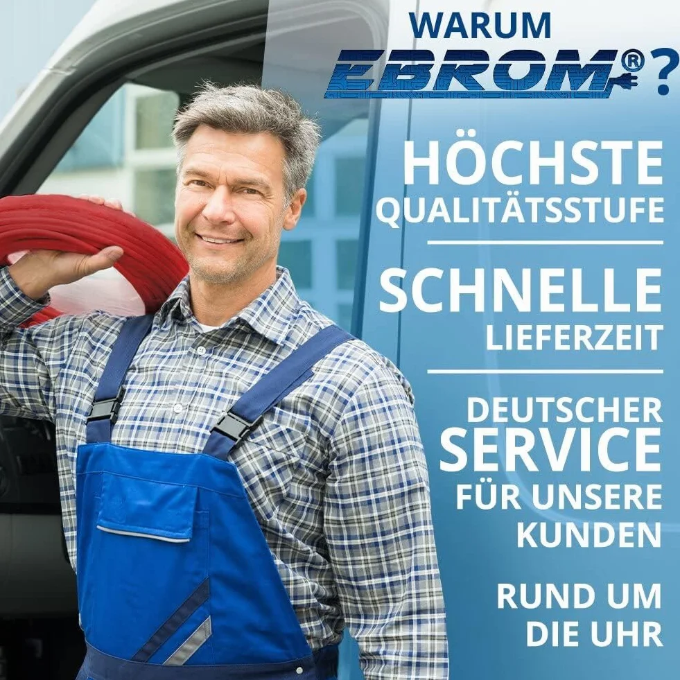 EBROM FLY Fahrzeugleitung SCHWARZ KFZ Leitung Batteriekabel – Querschnitt 50 mm² - Meterware – flexibel 90 ± 5 Shore, 100% Kupfer, Mantel Spezial PVC FLY FLRy - Starterkabel, Fahrzeugkabel in 50mm2