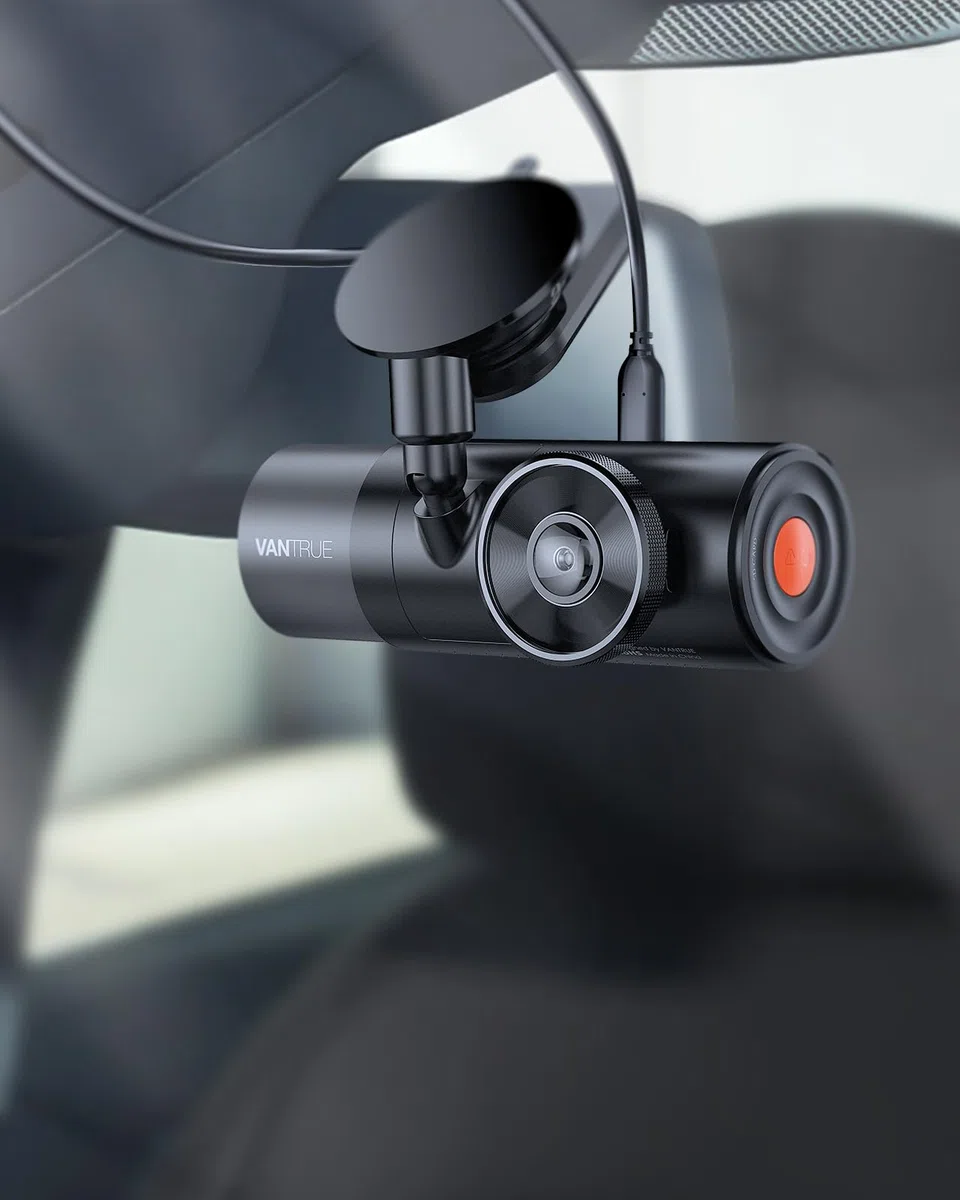 VANTRUE N5/N4 Pro Auto Dashcam Kamera Saugnapf Halterung mit USB-C Port und GPS Melder (Geschwindigkeit, Position,Route)