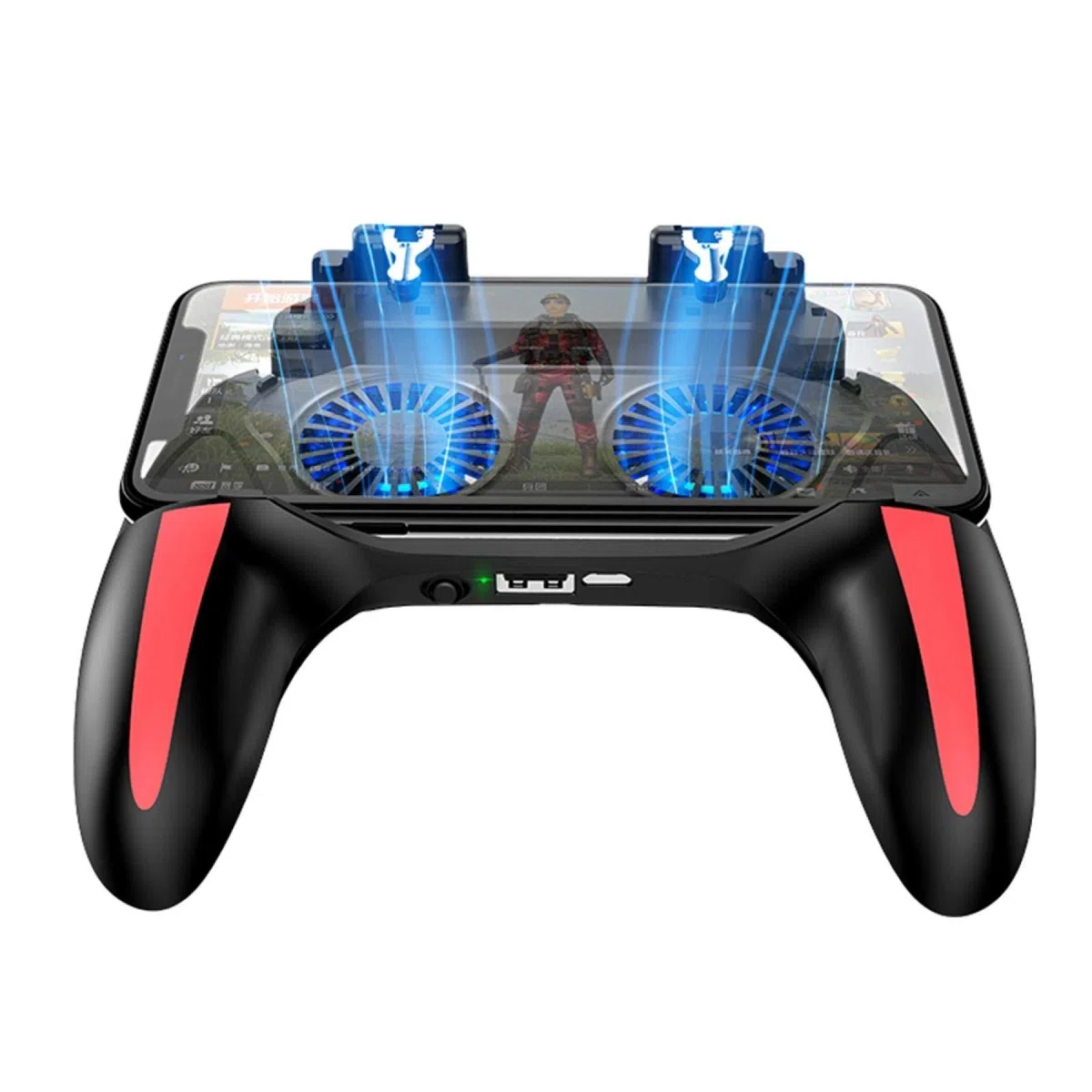 VBESTLIFE Wärmeableitung Gamepad, Gamepad für Handy-Gamecontroller mit Zwei Lüftern für 4,7-6,5-Zoll-Telefone(5000mah)