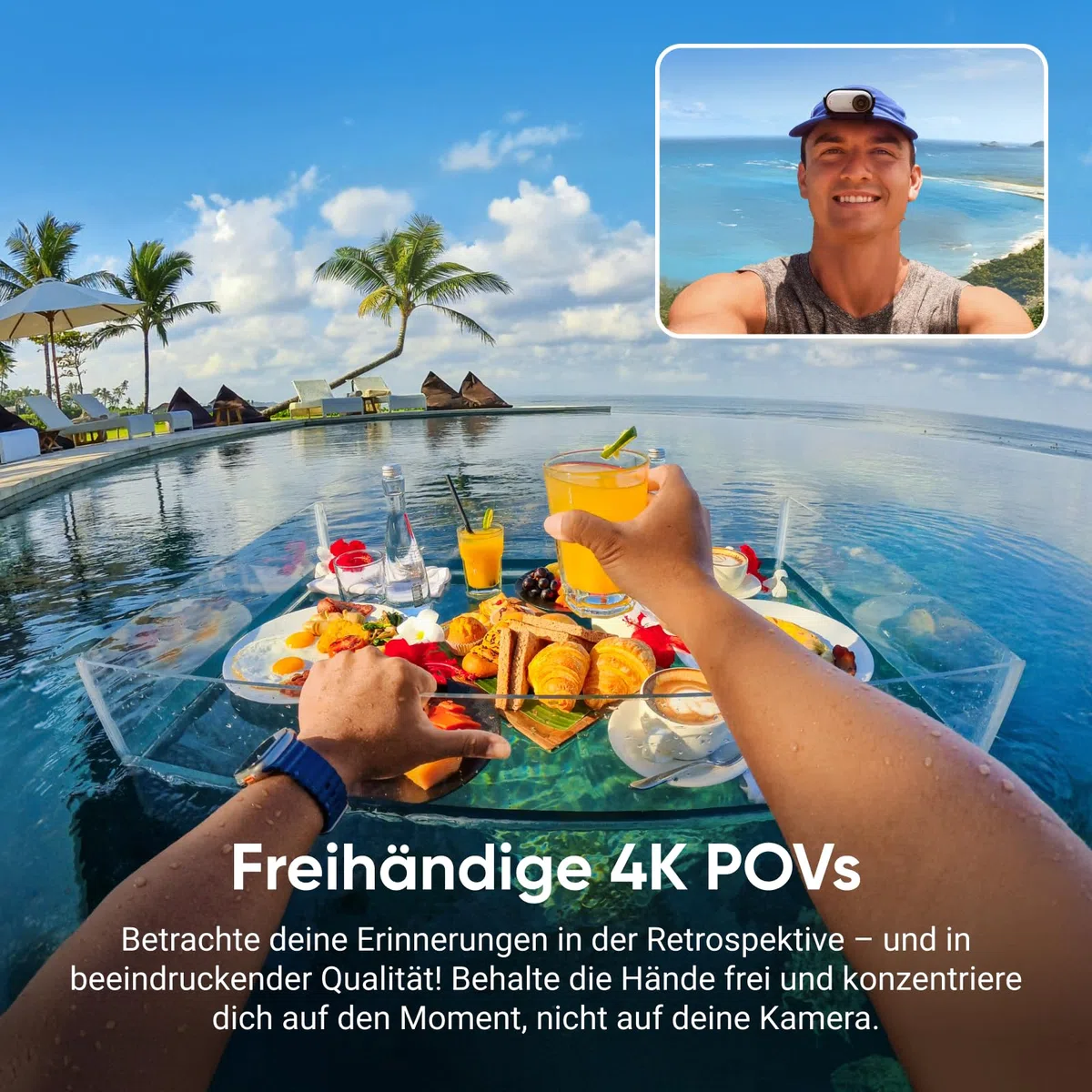 Insta360 GO 3S 128 GB 4K Mini Vlog Kamera, Stabilisierung, 140 min Akku, 10 m wasserdicht, KI-Bearbeitung, Apple Find My