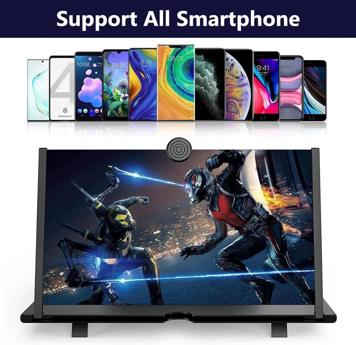 Handy Lupe 18 Zoll, Bildschirmlupe Handy, für 3D Bildschirm Vergrößerungsglas für das Ansehen von Filmvideos, für alle Smartphones