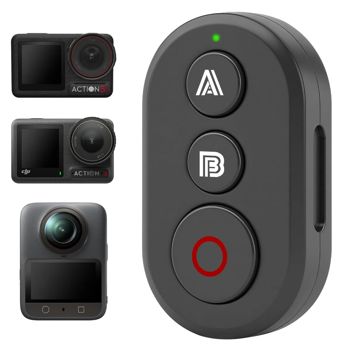 REYGEAK Fernbedienung kompatibel mit DJI Action 6/Action 5 Pro/Action 4 Kameras，25m Reichweite Präzise Bewegungsverfolgung Intelligenz Armband Fahrradhalterung