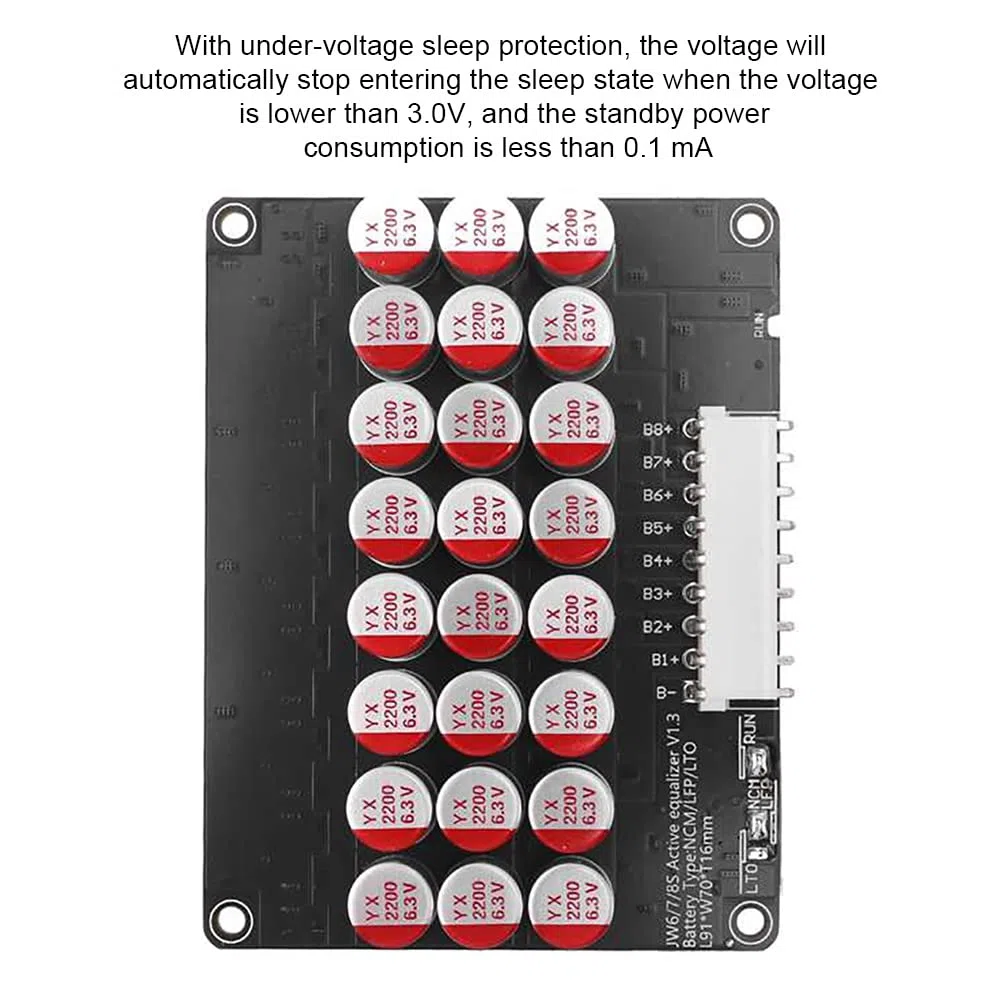 Whole Group Balancer 8S 5A Active Lithium Lifepo4 Battery Equalizer Energy Transfer Capacitor Board mit Shell