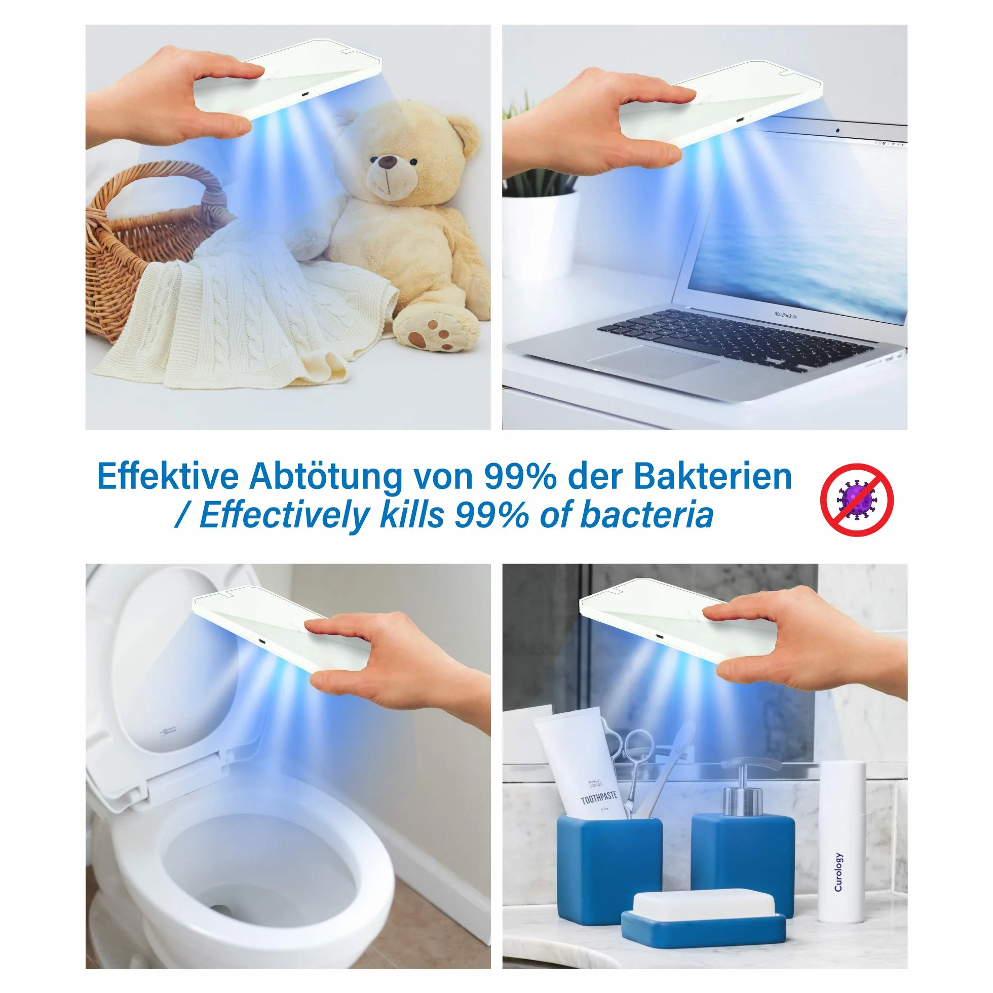 Leicke UV Desinfektionsbox Sterilisator Licht mit Induktionsladegerät, tragbares Desinfektionsgerät mit QI induktive Ladestation, UV-Reinigungsgerät für Handy, Masken, Brillen, Schlüssel, Schmuck USW.