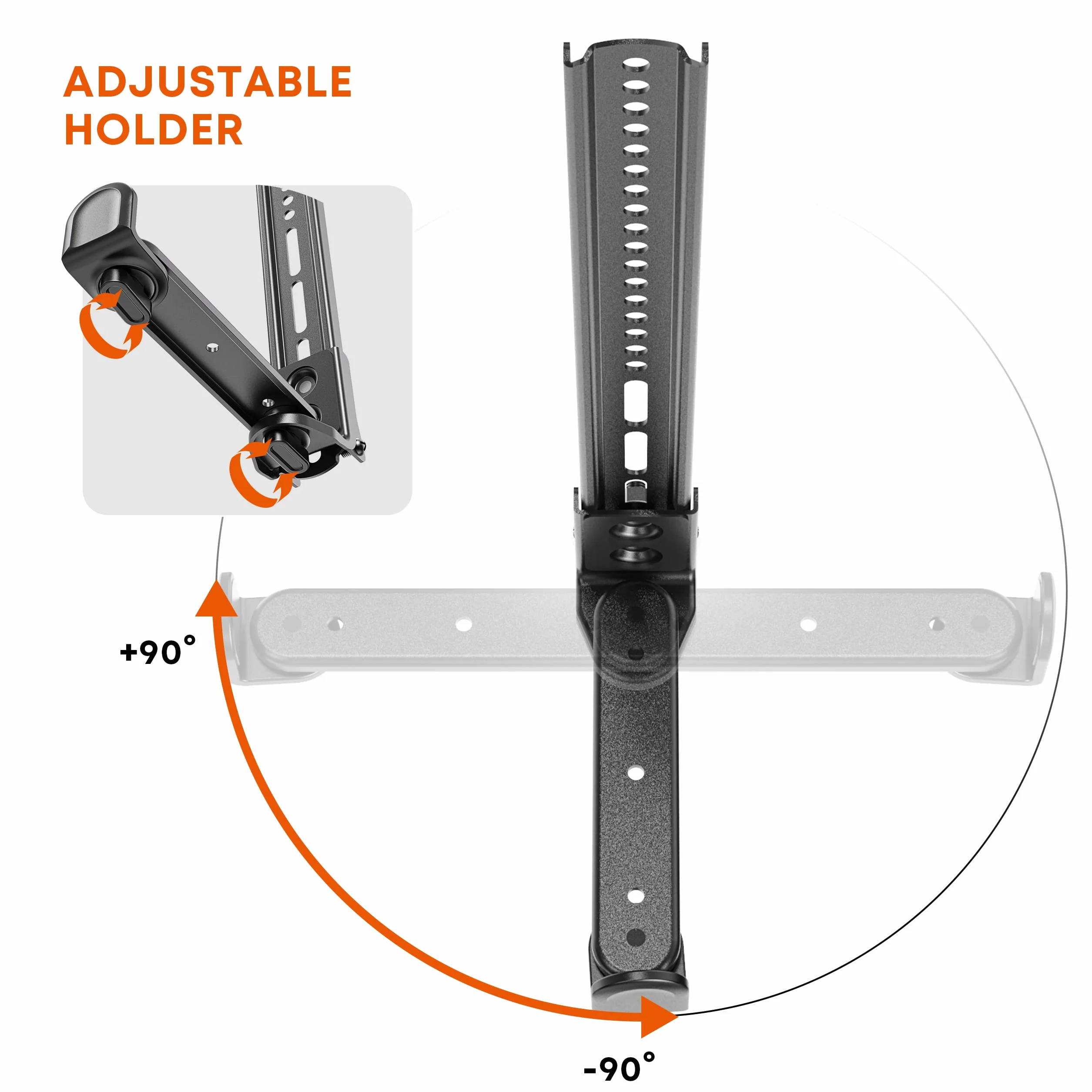 PUTORSEN Soundbar Halterung Universal für die Montage über oder unter TV, Soundbar-TV-Halterung für Soundbar mit und ohne Montageloch, mit Anti-Rutsch Sockelhalter, für Soundbar bis zu 15kg, Schwarz