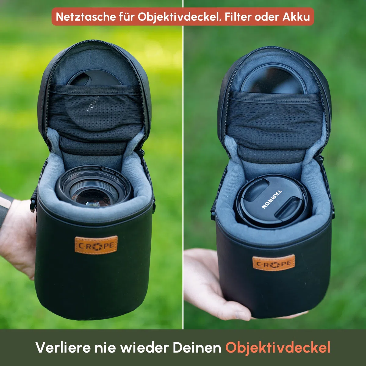 C-Rope wasserfeste Objektivtasche mit wasserdichtem Reißverschluss - Schutzbeutel für Kamera Objektive - Premium Objektivbeutel