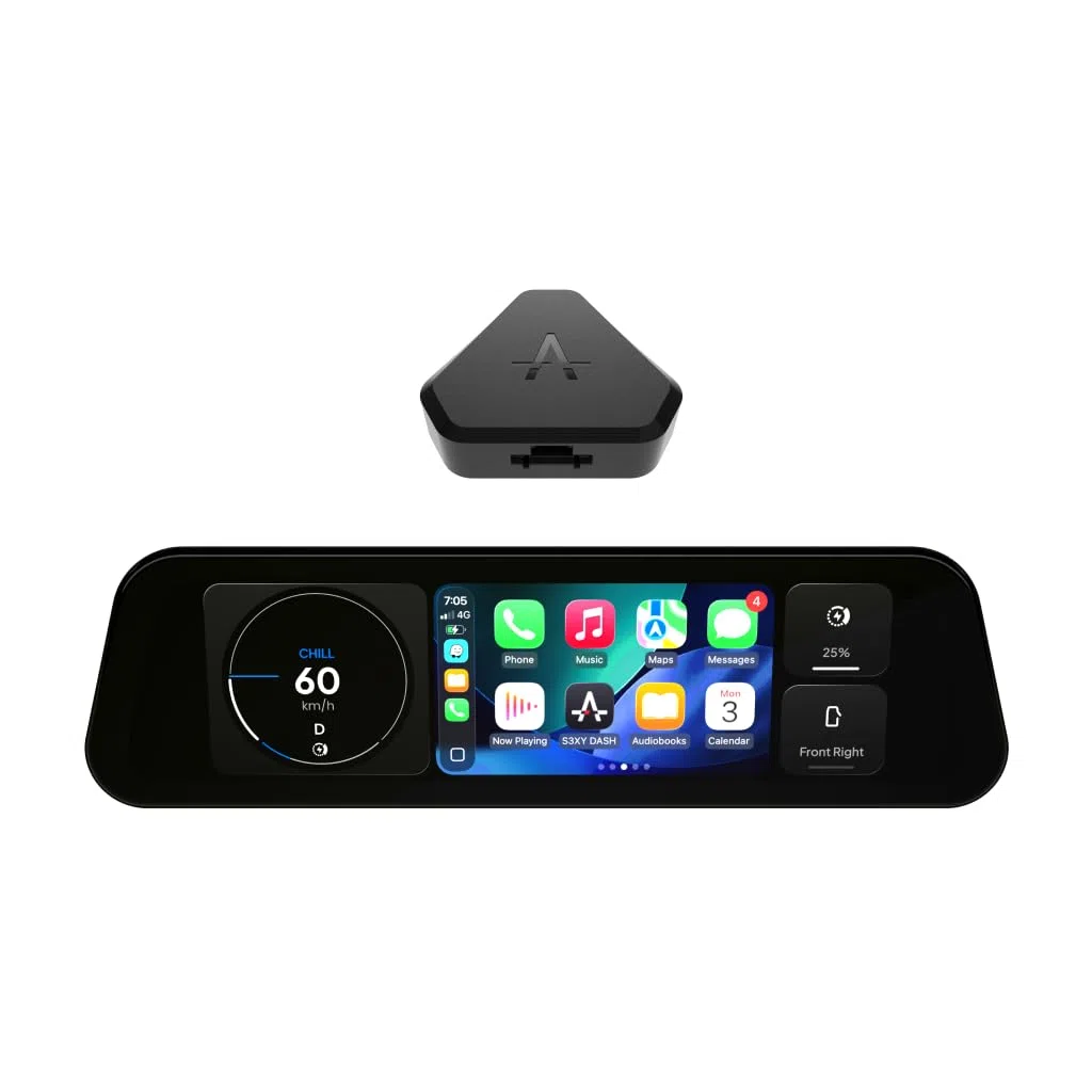 S3XY Dash für Tesla - 9,6" QLED Touchscreen, Anti-Reflex-Beschichtung (Head-up-Display, CarPlay, Android Auto) (inklusive Commander, Model 3/Y 2021-2024 + Highland)
