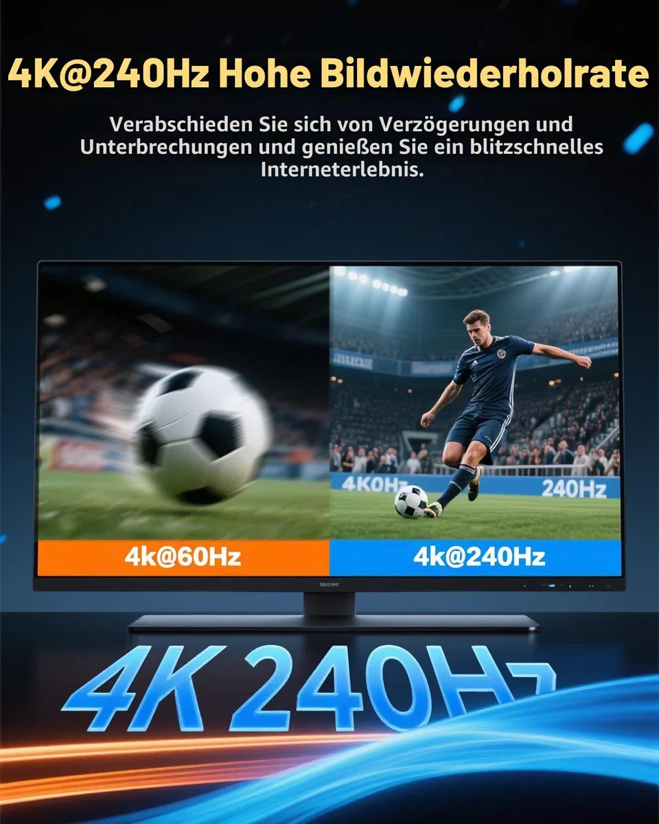 HDMI Switch 4K 240Hz - New Upgrade 5 in 1 Out 8K@60Hz 4K@240Hz 4K@120Hz HDMI Switch mit Fernbedienung Unterstützt 3D/HDR/HDCP2.3, Kompatibel mit PS5/4 Xbox Roku Apple TV Fire Stick