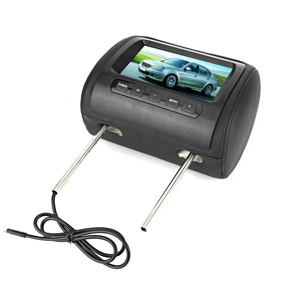 Auto Kopfstütze DVD Player Rückenlehne MP5 Multimedia Player Kopfstütze Monitor Auto 2 Stück 7 Zoll kabellose Steuerung verstellbare Kopfstütze LCD Videomonitor MP5 Display Schwarz