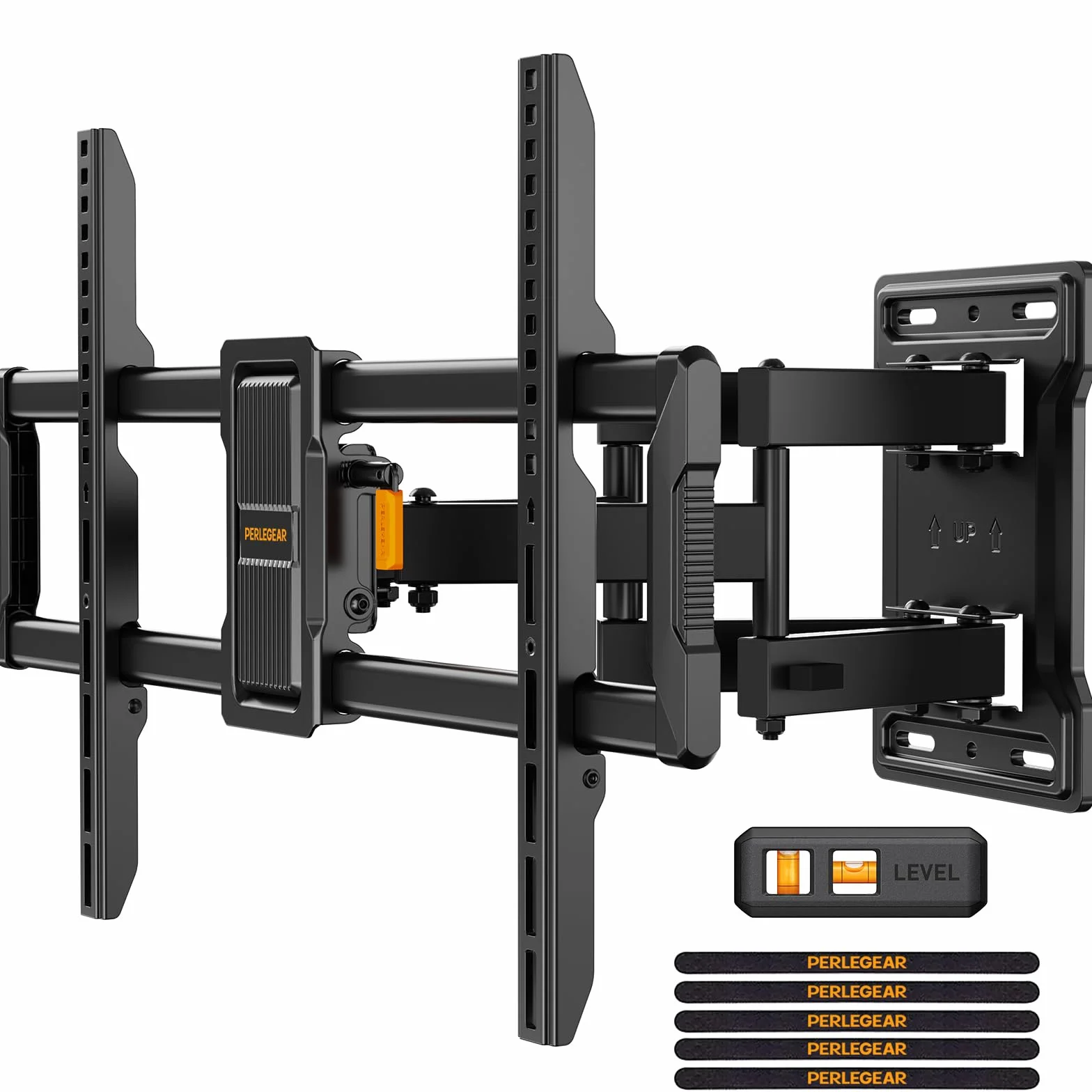 Perlegear TV Wandhalterung Schwenkbar Neigbar für 42-86 Zoll Flach & Curved Fernseher, TV Halterung max.VESA 600x400mm bis zu 60kg
