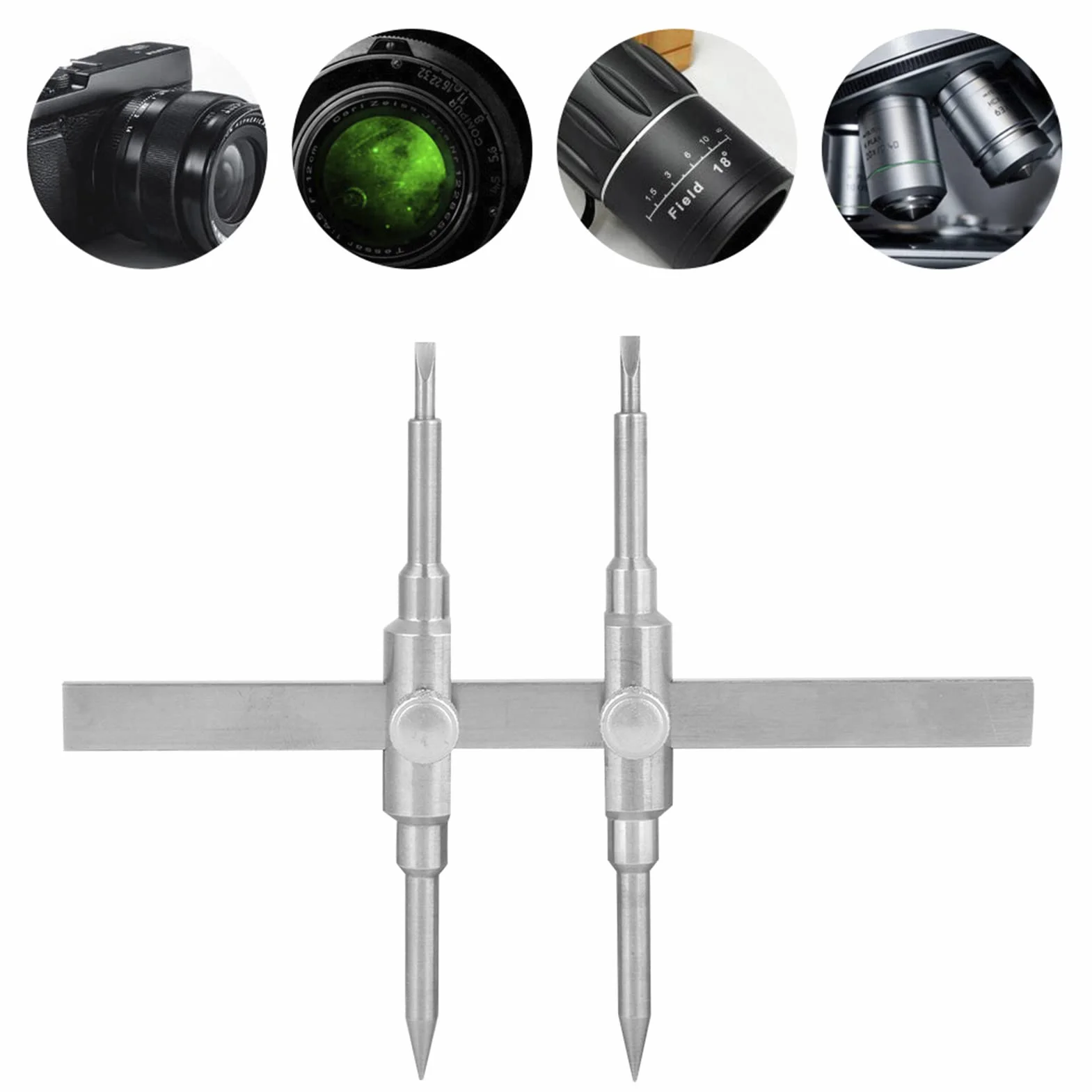 10–130 Mm Objektiv-Schraubenschlüssel, Edelstahl, Doppelspitze, Kamera-Reparatur, Wartungsschlüssel, Offenes Werkzeug-Set, Zerlegen von Film, Teleskop, Mikroskop, Vermessung,