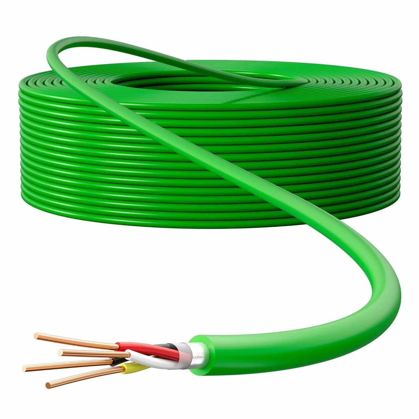 Lumonic Premium Busleitung 2x2x0,8mm 25m | Vollkupfer OFC, geschirmt | grün mit Metermarkierung | Smart Home, Vernetzung, Steuerung, Gebäudeautomation