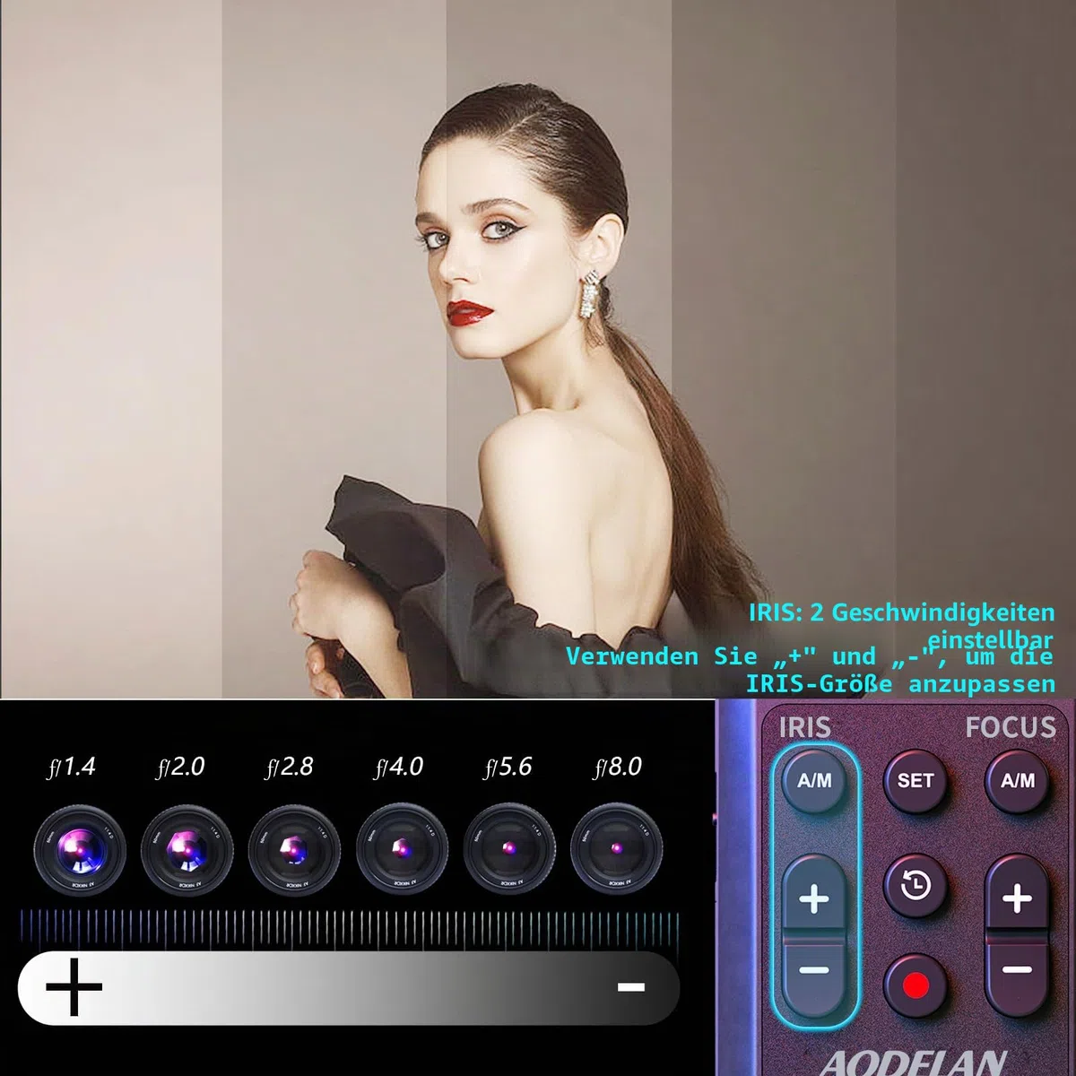 AODELAN Lanc Camcorder Wireless Zoom Controller für Sony und Canon Videoaufnahmen Fernbedienung mit 2,5 mm Klinkenkabel, Fokus, Iris für Canon Vixia HF G40, G50, G70, G60, XA11, XA50