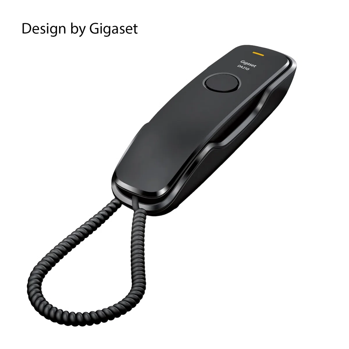 Gigaset DA210 - Schnurgebundenes Telefon mit elastischem Kabel - Platz für 10 Kurzwahleinträge - Wahlwiederholung - hörgerätekompatibel - einstellbare Tonrufmelodie und Lautstärke, anthrazit