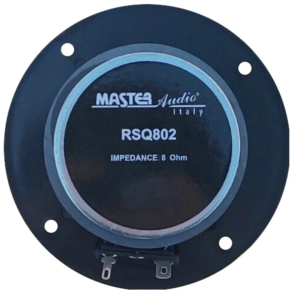 MASTER AUDIO 1 RSQ802 Kalottenhochtöner schwarz 100 Watt rms 200 Watt max 10 cm 100 mm 4" Impedanz 8 Ohm 25 mm Spule Ultra Slim für Homeparty, 1 Stück + gratis Kondensator