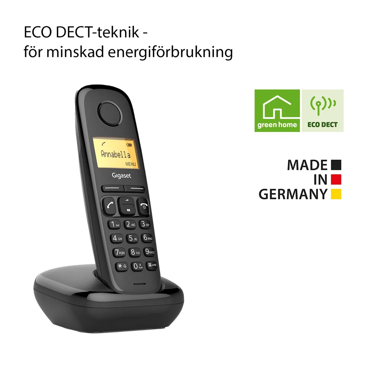 Gigaset A270 Duo - 2 Handys Freisprecheinrichtung - beleuchtete Tastatur und Display - LCD Display mit 3.8 cm - bis zu 200 Stunden Standby-Zeit schwarz