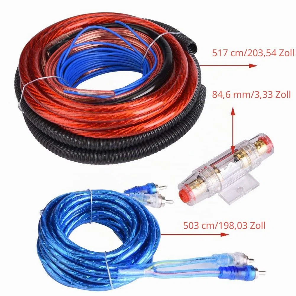 4 Guage 2800W Car Audio Subwoofer Verstärker Lautsprecher Installation Kabel Kabel Kit Sicherungsanzug Universal für die meisten Autos