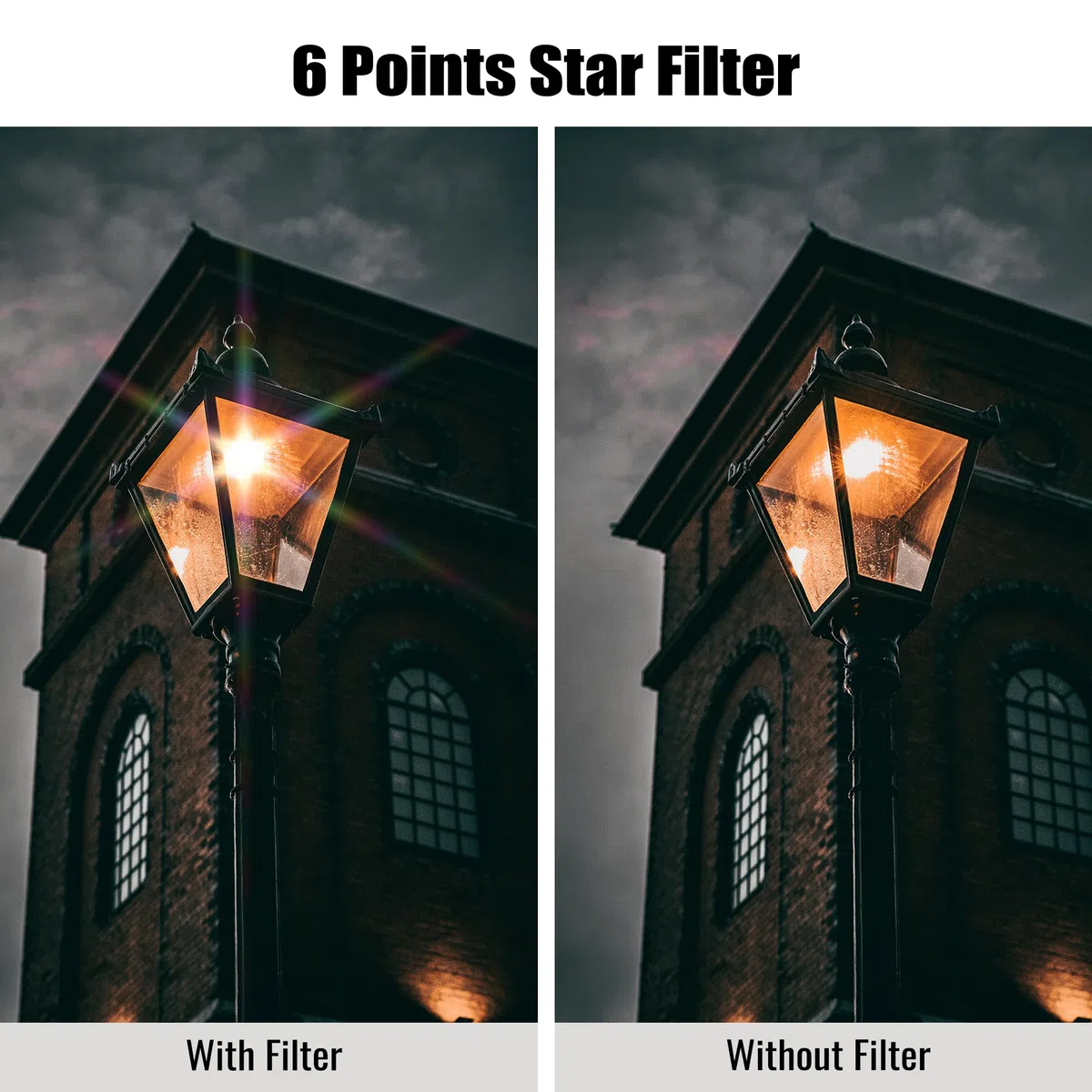 Walking Way Sternfilter 67mm Star Filterset 4 Punkte, 6 Punkte, 8 Punkte mit Filtertasche Sternenfilter Set Star Lens Filter 3 Pack Kamera Filter Stern Effektfilter Fotografie
