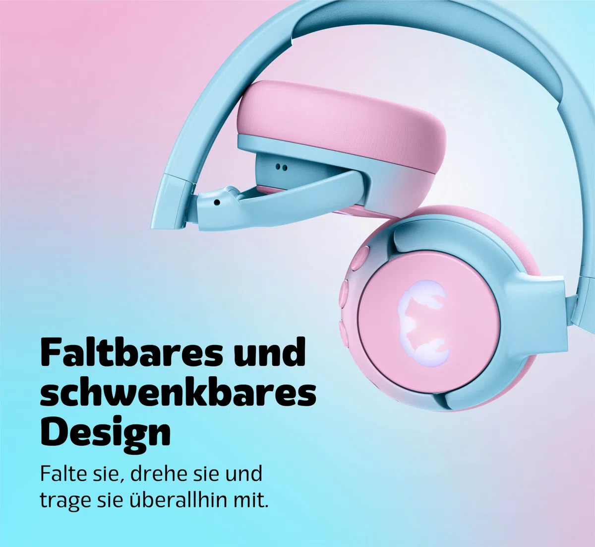 Fresh 'n Rebel Code Junior, kabellose Bluetooth-Kopfhörer für Kinder, sicherer Klang (<85dB), inklusive Audiokabel und Aufkleber, Buddy Beats, LED-Lichteffekte. 48 Std. Spielzeit (Cool Candy)