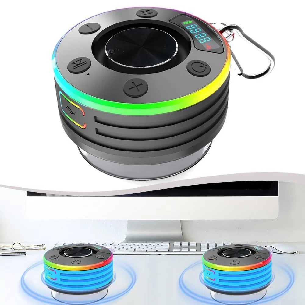 Bluetooth-kompatibles 5.3 FM-Radio Duschradio mit Saugnapf, tragbares Duschradio mit 5 3 Technologie, wasserdicht für einfache Verwendung überall (schwarz)