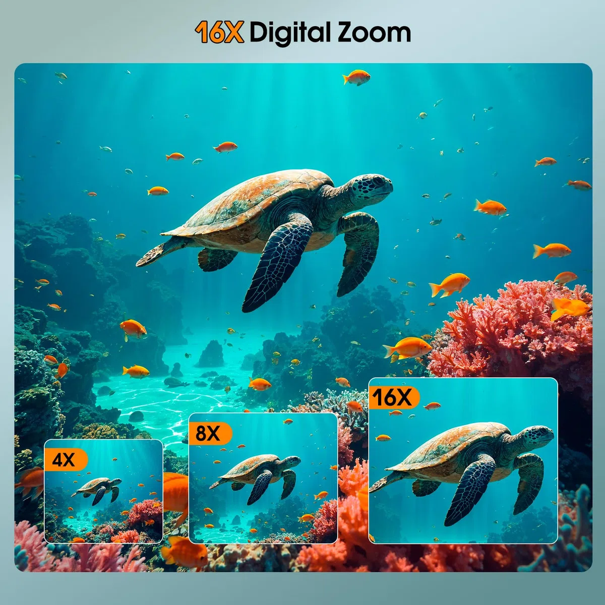 Digitalkamera, Yixinxin Unterwasserkamera 4K 64MP 16FT wasserdichte Kamera zum Schnorcheln, IPS HD Bildschirm 16X Digitalzoom und 32GB Karte