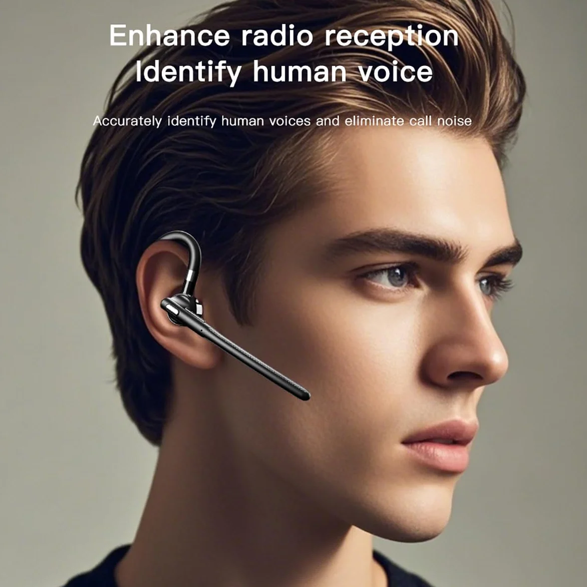 eppfun Bluetooth 5.4 Headset, In Ear Freisprech Headset Handy Kabellos Kopfhörer mit Dual Noise-Cancelling-Mikrofon, 48 Stunden Gesprächszeit, für Autofahren, Telefon, Büro,Trucker-Fahrer