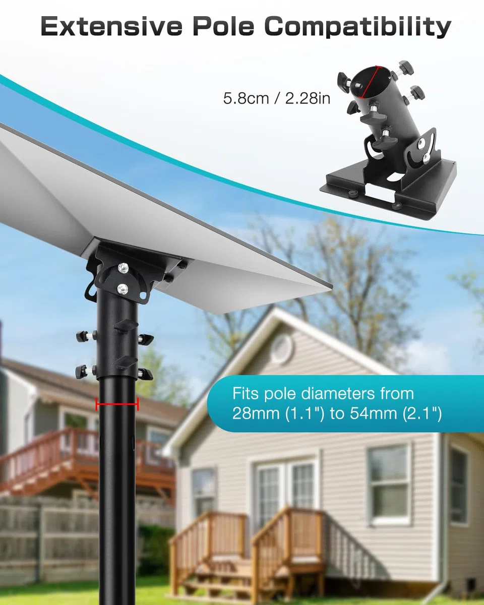 PAIRIER Rohradapter für Starlink Gen 3, kompatibel mit der Starlink Standard-Satellitenschüssel V3, für Masten mit einem Durchmesser von 28–54 mm