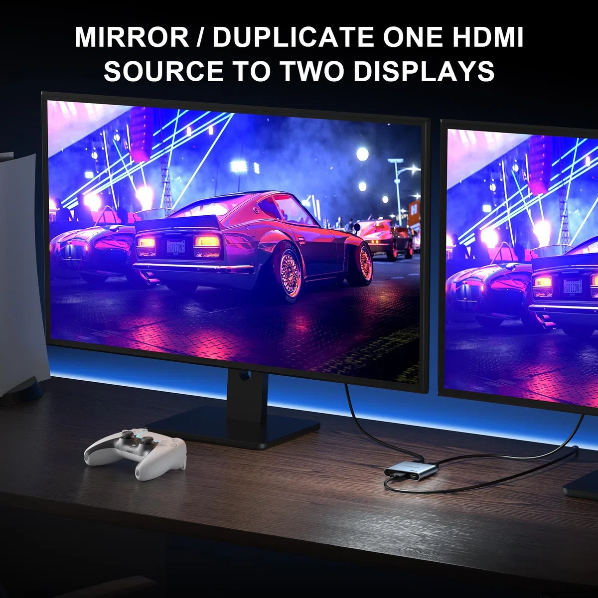 HDMI Splitter 1 In 2 Out 4K 60Hz 4:4:4, AVIDGRAM 2.0 HDMI Verteiler 1 In 2 Out mit Downscaler, Copy, and Auto Mode Unterstützung 1080p 120Hz HDCP 2.2 HDR10 18Gbps 3D