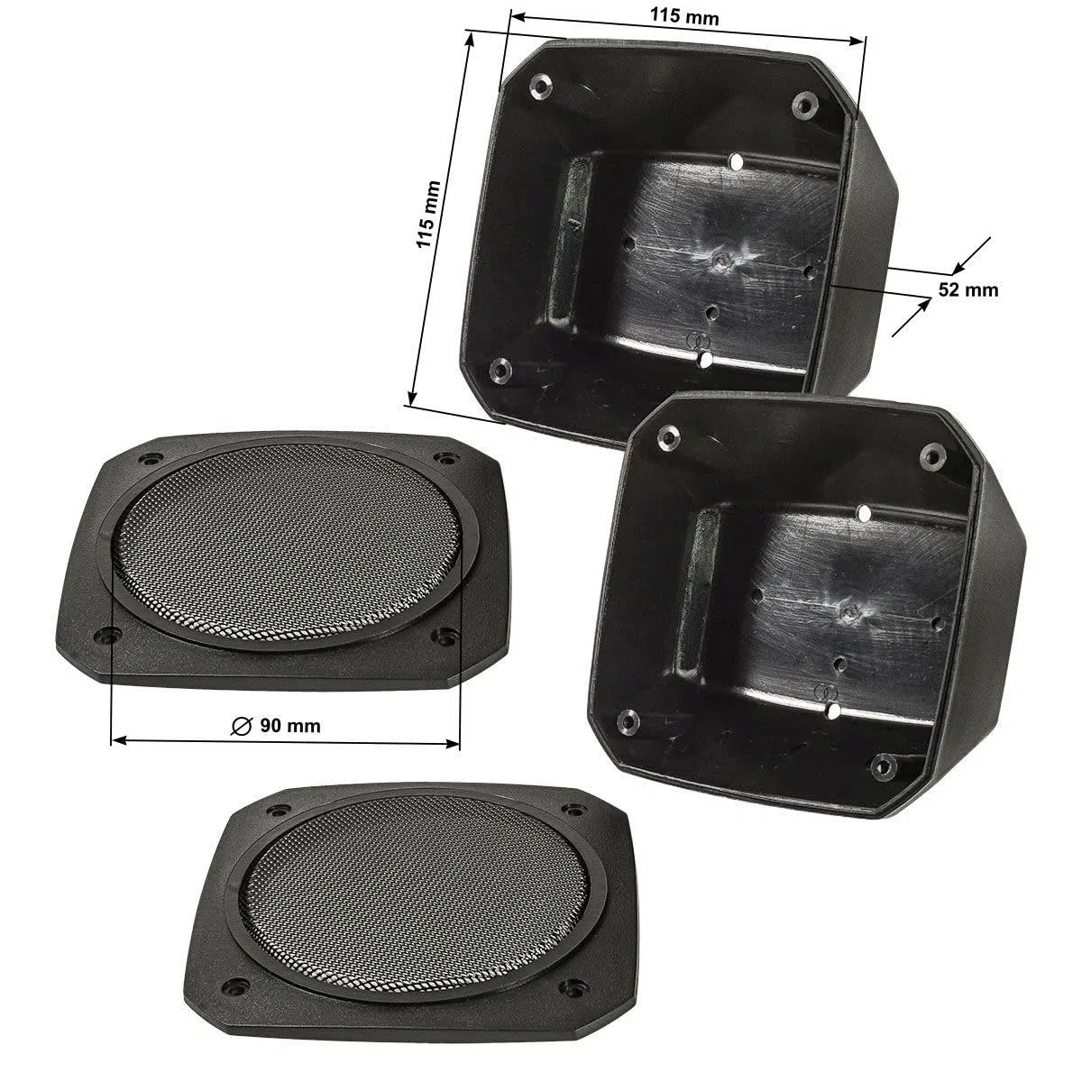 tomzz Audio 4000-010 Retro Look Aufbau Lautsprecher-Satz im Gehäuse DIN 100mm Lautsprecher 2-Wege Koaxial System 80 Watt