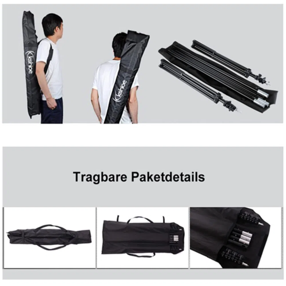 LEADZM Hintergrund Ständer Set 2 x 3m Verstellbarer Hintergrund Hintergrundständer Stützsystem Ständer mit Tragetasche für Porträt Produkt Videoaufnahmen und Partydekoration