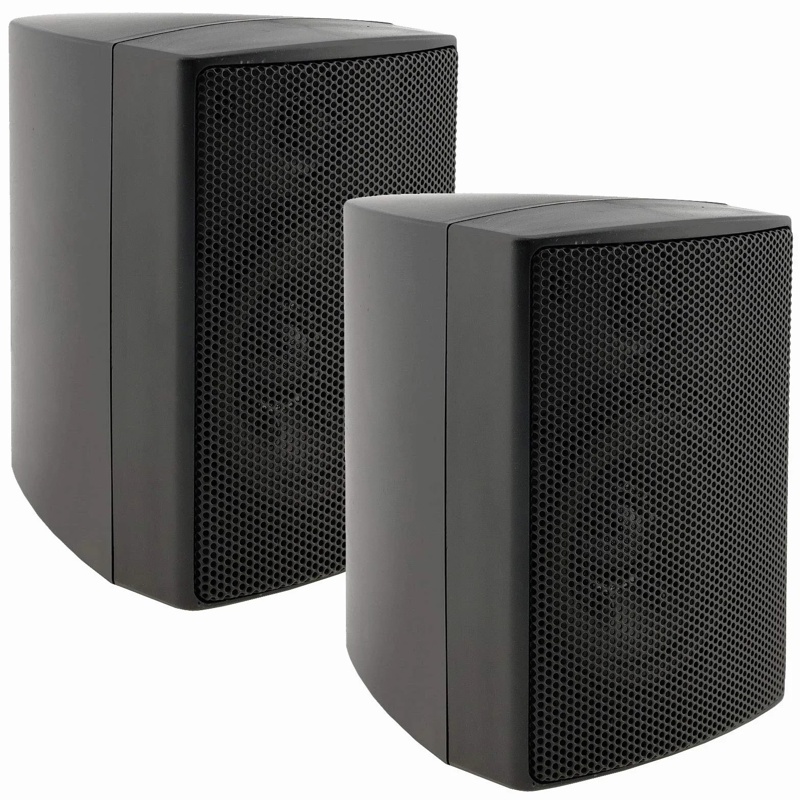 ChiliTec 2-Wege Lautsprecher Schwarz, Paar, Wand-Lautsprecher für HiFi Stereoanlage Heimkino, 40Watt 8Ohm