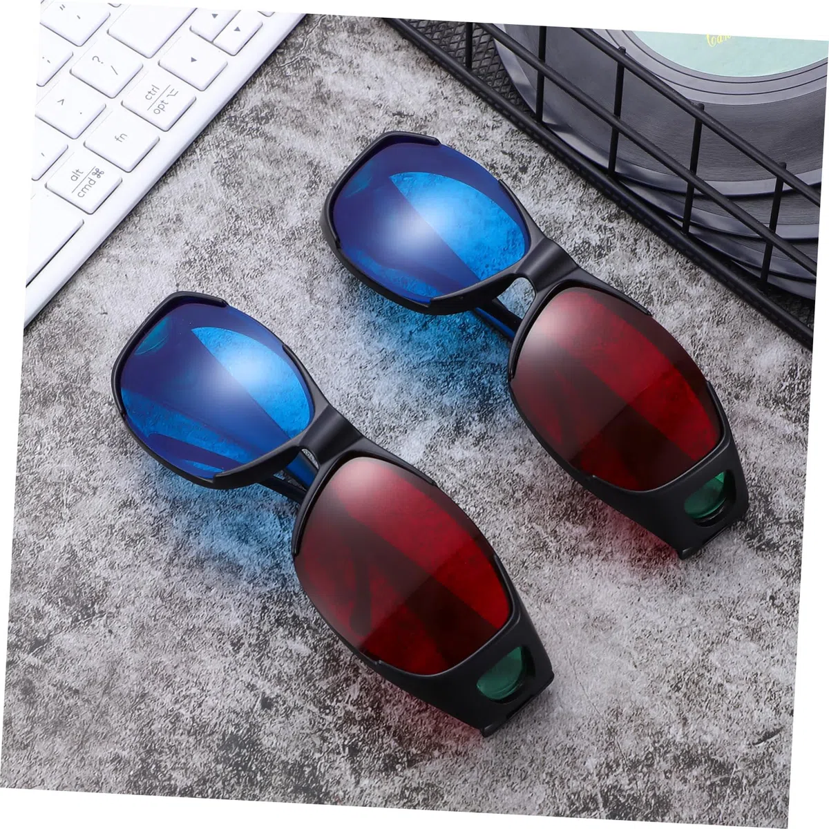5 Stück Rot Blau 3D-Brillen aus Kunststoff mit Breiter Anwendbarkeit und Einfacher Bedienung für Gaming und Kinoerlebnis