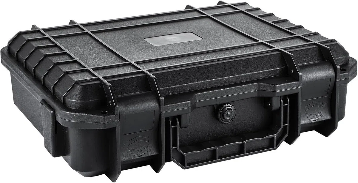 Kamera Koffer Transportkoffer mit Rasterschaumstoff, SLR-Tasche Aufbewahrungsbox, wasserdichte Kameratasche für Drohne, Kamera & Objektiv Zubehör, stoßfest & tragbar mit Schloss (L)