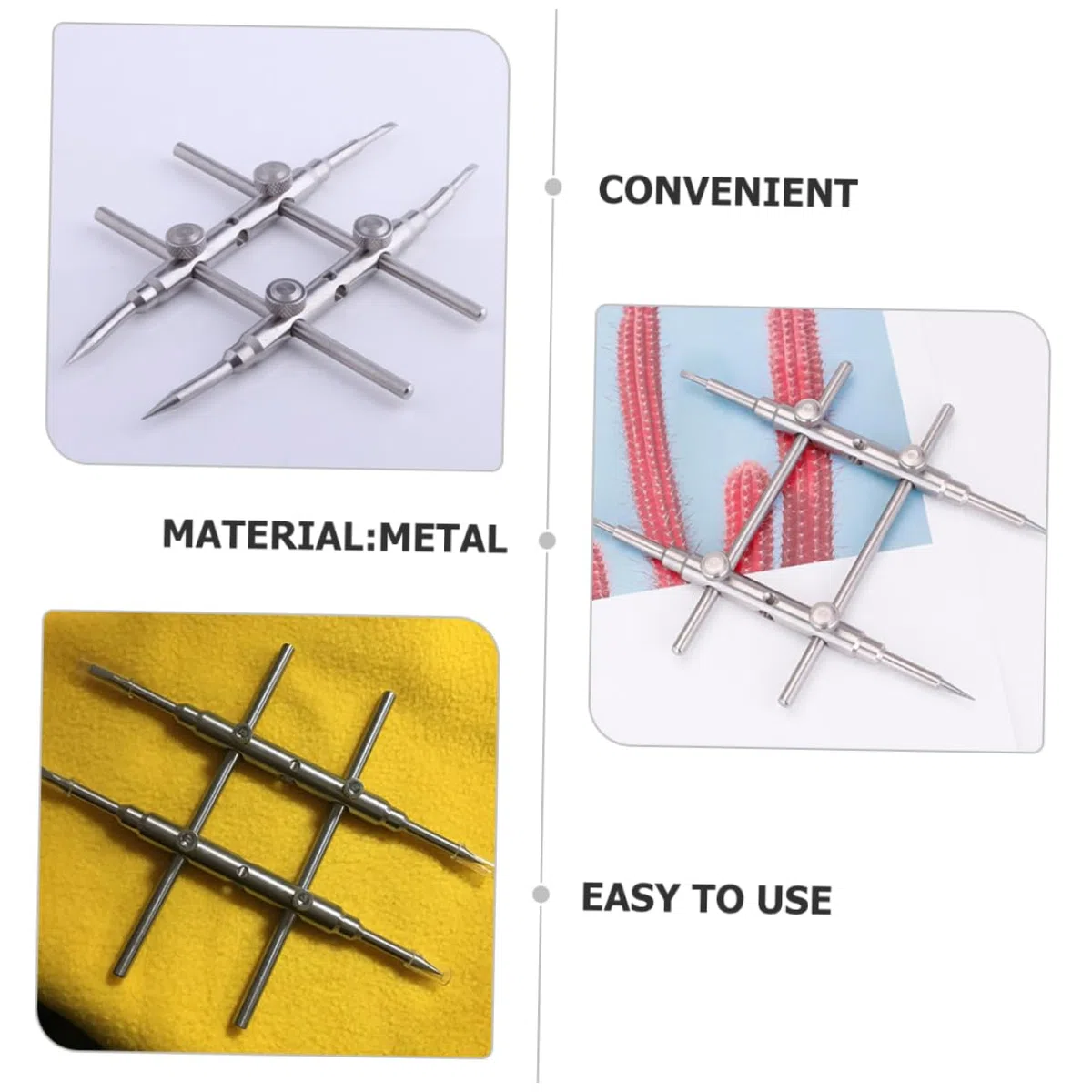 UKCOCO Metall Silber mit Ergonomischem Design Kameraobjektivschlüssel und Festem Griff Werkzeug zur Linsenreparatur und Öffnungsschlüssel für Teleskoplinsen