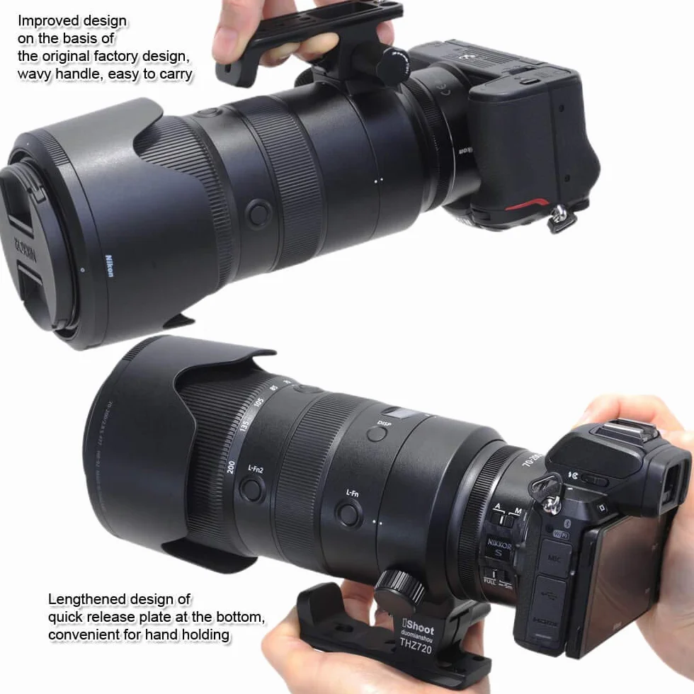 iShoot Objektivkragen Ersatzfuß Stativhalterung Ringständer kompatibel mit Nikon Nikkor Z 70-200 mm f/2.8 VR S, Objektivstütze Halterung mit Arca Fit Schwalbenschwanz