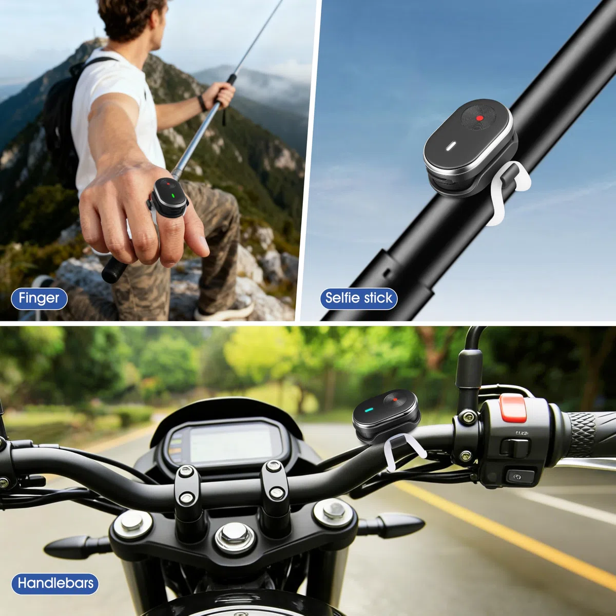 Ring Fernbedienung für insta360 GO Ultra/X5/X4/X3/Ace Pro 2 Mini Steuerung für GoPro Hero 13 Mission Max 2 sowie für DJI Osmo 360/ Action 6 5 Zubehör, Handy Funk Fernbedienung