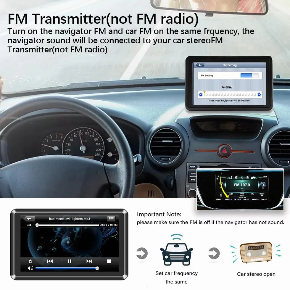 NEWFUN Navigationsgeräte für Auto,GPS LKW Navigationsgeräte, 2025 Europa Karten,5 Zoll Navi für Auto,Kostenloses Karten Update,mit POI Geschwindigkeitswarnung,Sprachführung