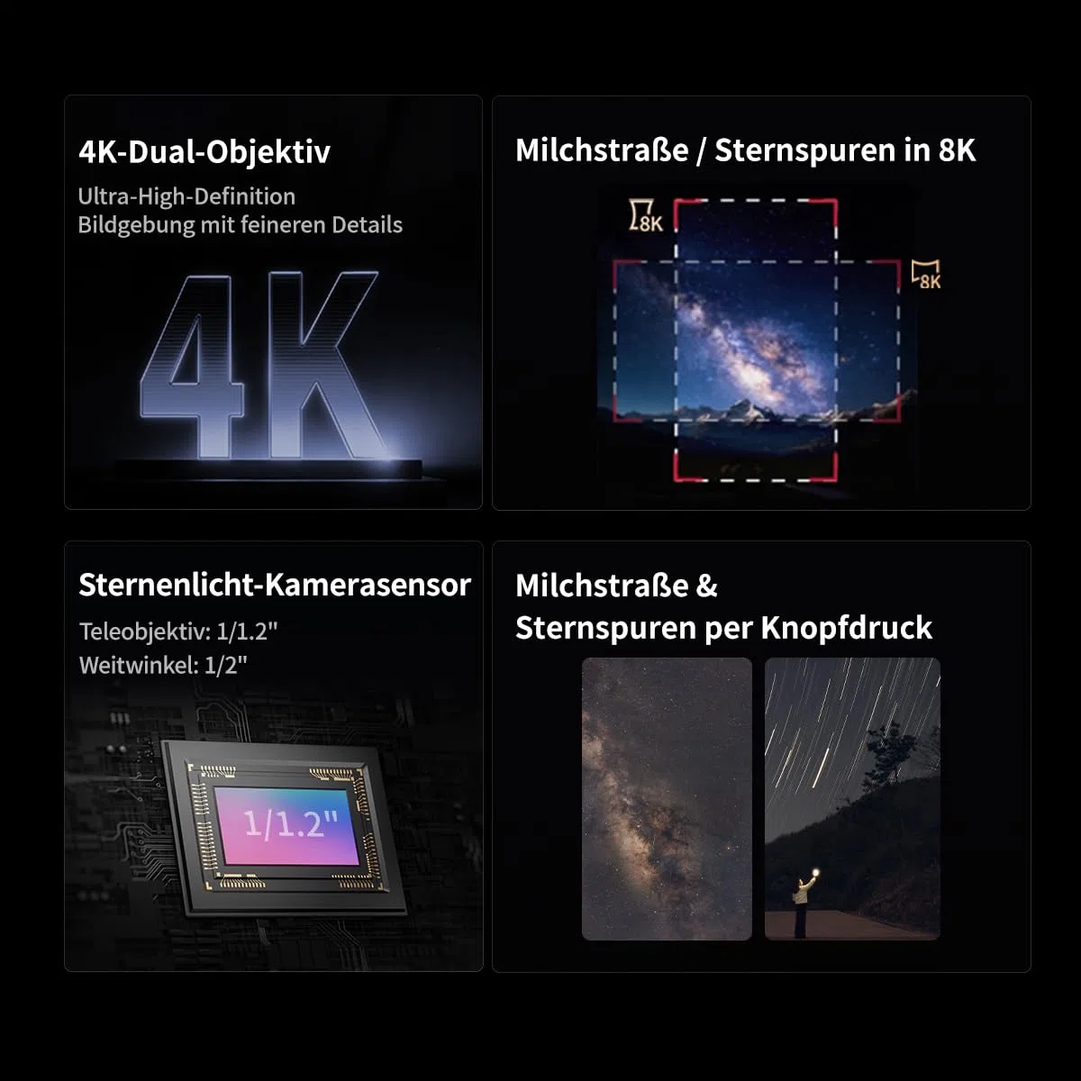 ZWO Seestar S30 Pro Smart Teleskop, 4K Dual Kamera Astrofotografie Teleskop mit Auto Tracking & GoTo, App-gesteuert, One-Tap Capture & Processing für Milchstraße, Deep Sky und Weitfeld-Bildgebung