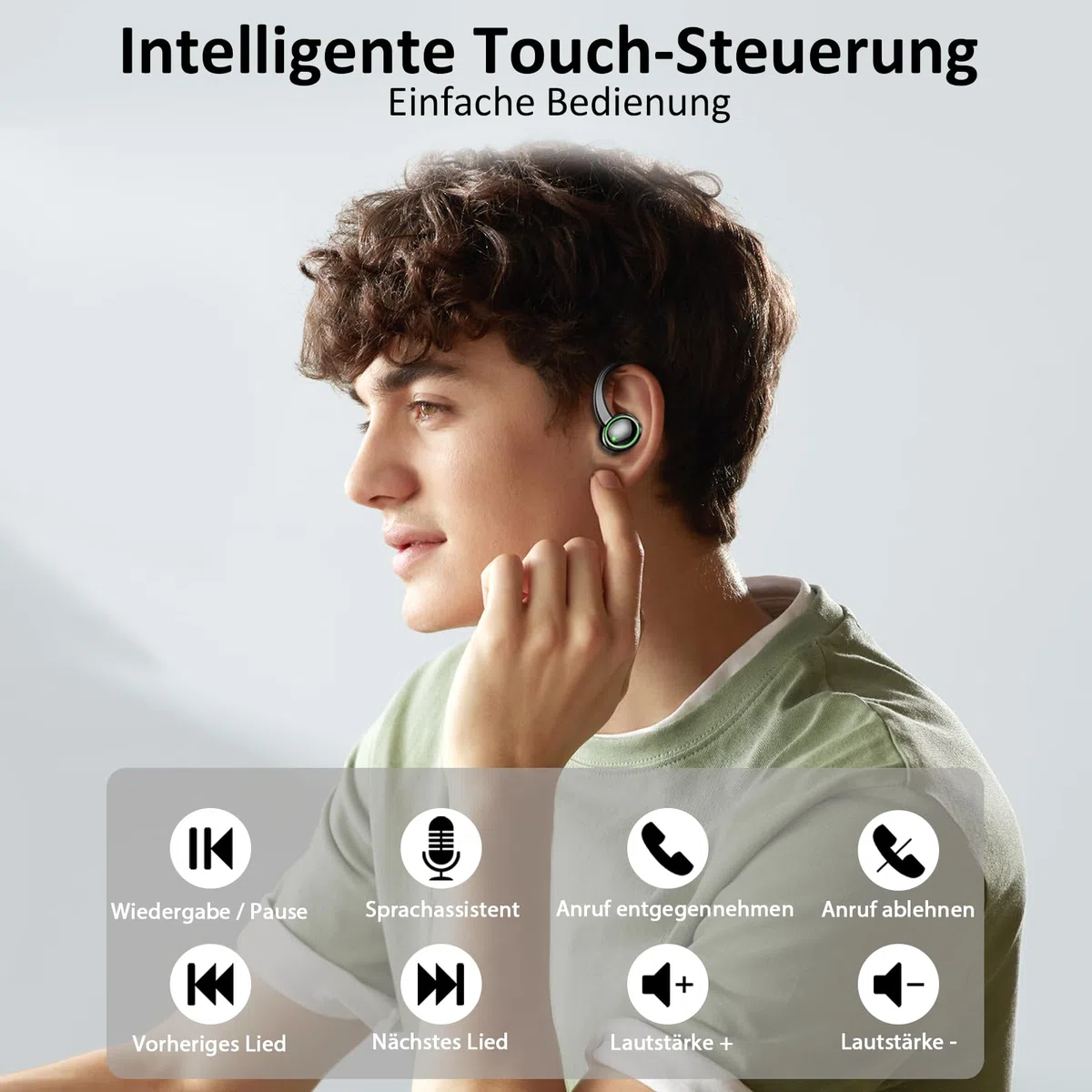 2026 Bluetooth Kopfhörer, Kopfhörer Kabellos Bluetooth 5.4 Sport tiefer Bass, 56 std Spielzeit In Ear Kopfhörer mit 4 ENC Noise Cancelling Mic, IP7 Wasserdicht Ohrhörer LED-Anzeige für Studium/Arbeit