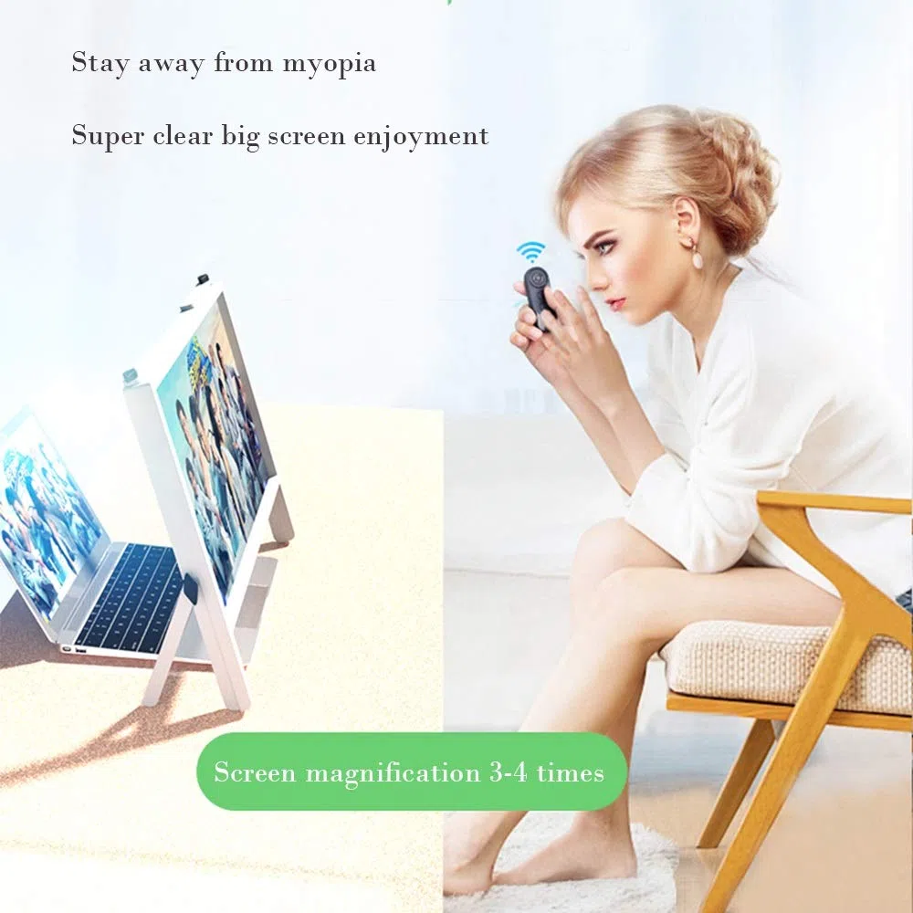 3D-Laptop-Bildschirmlupe 2023 neueste Version, kompatibel mit 15/16/17/18/20 Zoll Handy, Tablet, Laptop; HD-Desktop-Bildschirmlupe (Farbe: Weiß)