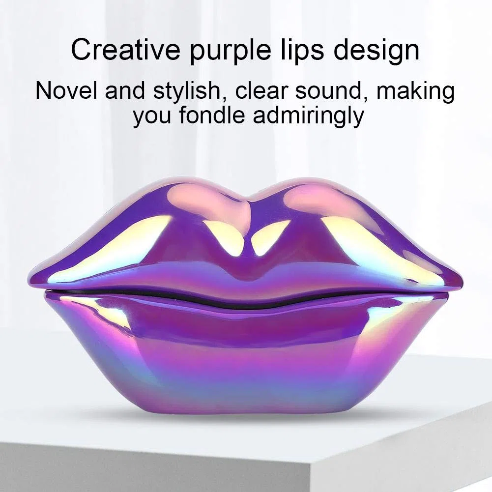 Festnetztelefon zu Hause, Creative Purple Lips Shape Desktop-Festnetz, Elektroplatten-Kabel-Telefone im europäischen Stil, neuartiges tragbares Telefon mit Nummernspeicher für das Home Office